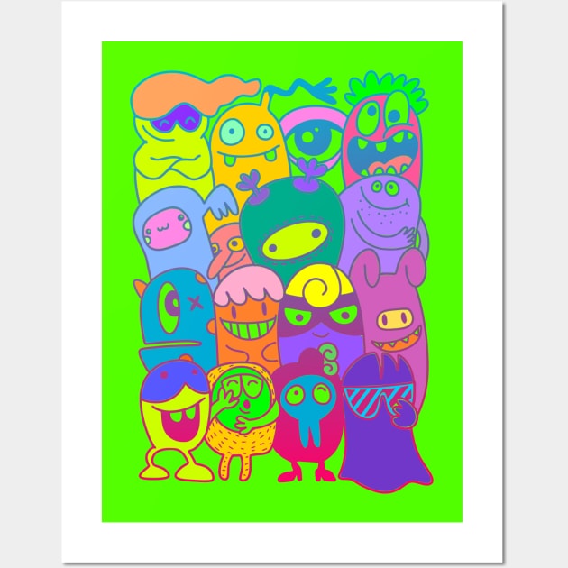 Crazy Monster Party Wall Art by AlondraHanley